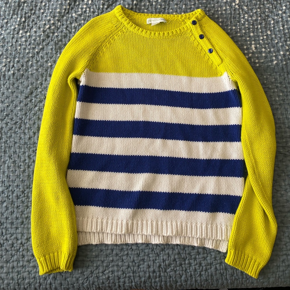 GARNET HILL KIDS GIRLS QUILTED SWEATER STRIPED
